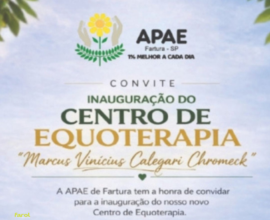 Apae inaugura Centro de Equoterapia em homenagem a Marcus Vinícius Calegari Chromeck