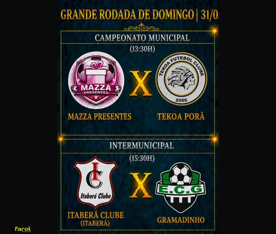 Campeonato Municipal e Intermunicipal tem rodada neste domingo