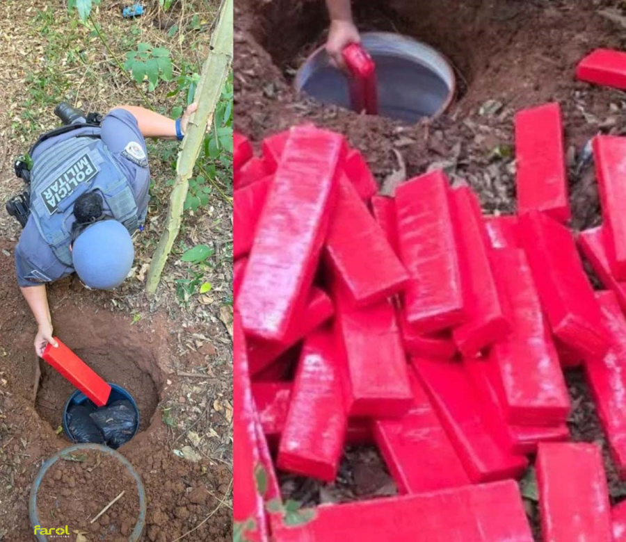 Homem é preso com mais de 125 kg de drogas enterradas em mata 