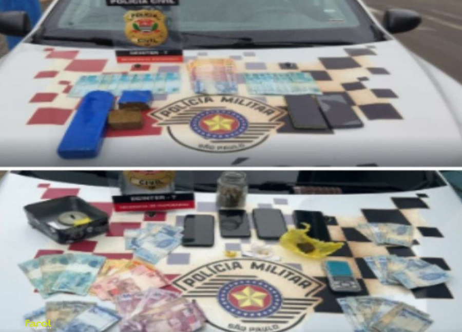 Ação conjunta das polícias Civil e Militar prende três suspeitos por tráfico de drogas 