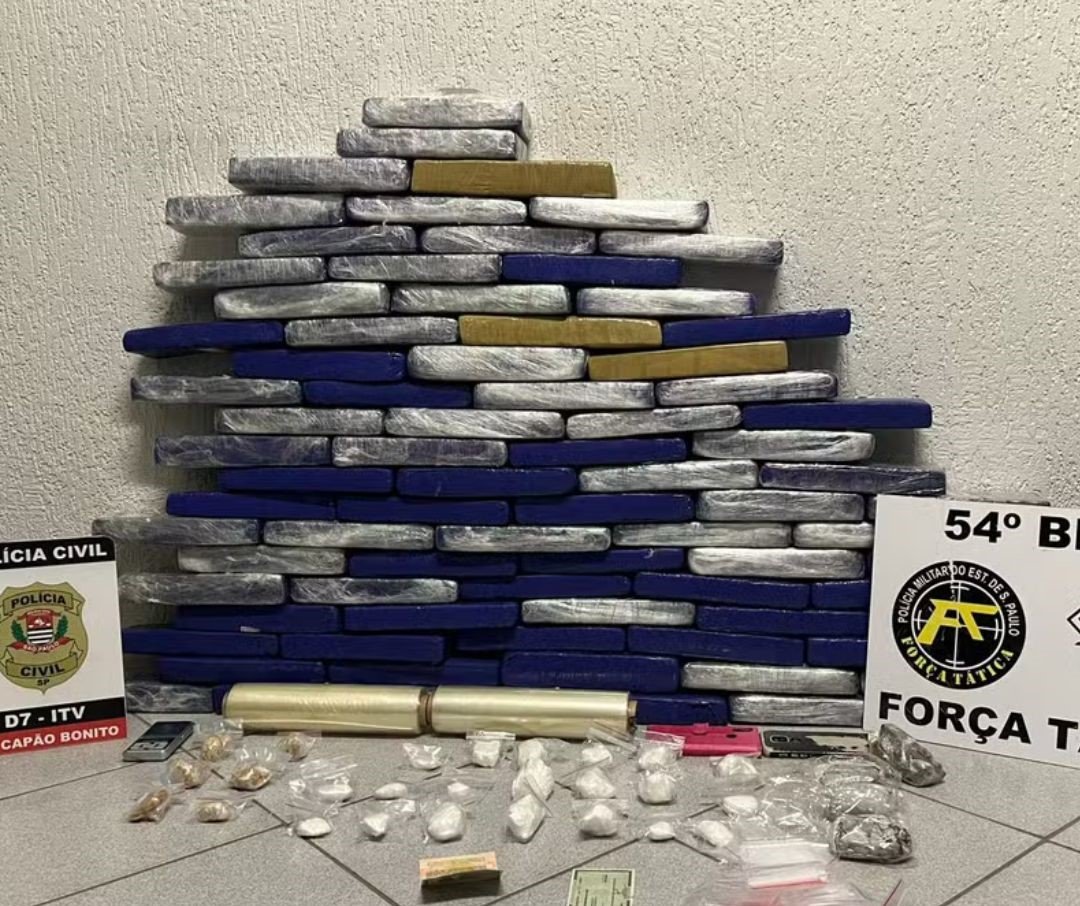 Polícia encontra ‘casa-bomba’ e apreende 50 quilos de drogas de origem colombiana no interior de SP