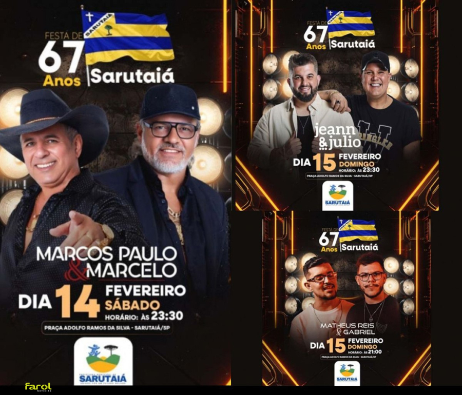 Município inicia comemorações de 67 anos com shows e corrida neste final de semana