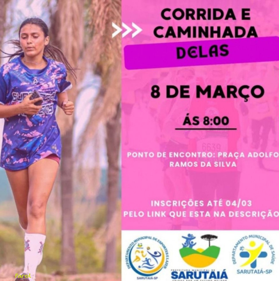 Prefeitura promove Corrida e Caminhada Delas no Dia Internacional da Mulher
