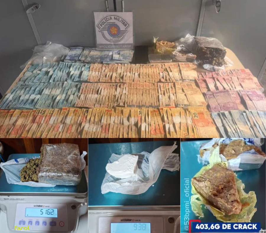 Homem tenta fugir, agride policiais e acaba preso com 2 kg de drogas e quase R4 10 mil em dinheiro