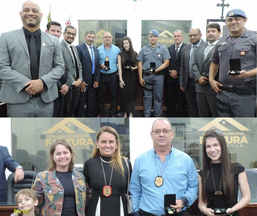 Policiais recebem Medalha de Reconhecimento Comunitário de Segurança