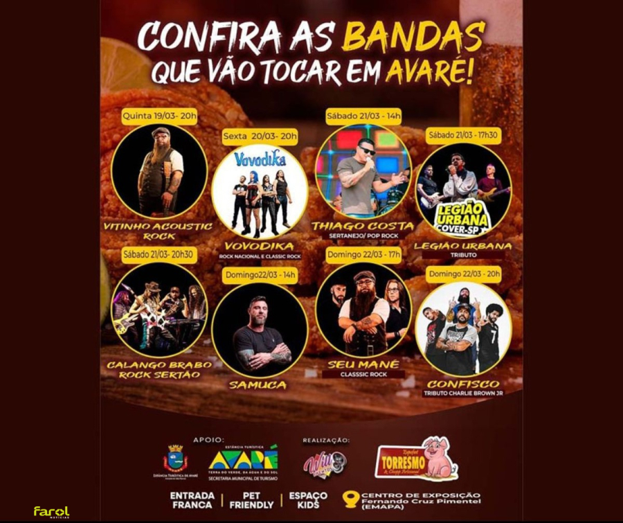 Festival do Torresmo e do Burg divulga as atrações musicais