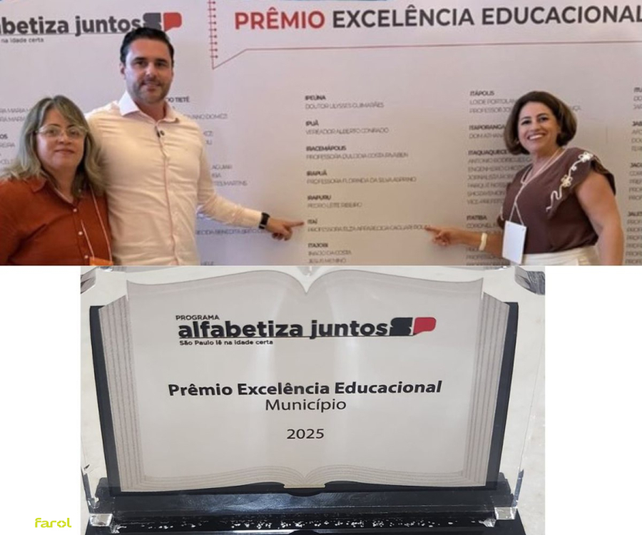 Município é destaque no Prêmio de Excelência Educacional – SARESP 2025 por meio da escola municipal Elza 