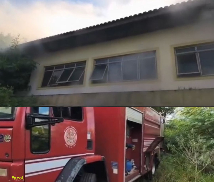 Incêndio atinge prédio de antiga fábrica desativada e mobiliza bombeiros