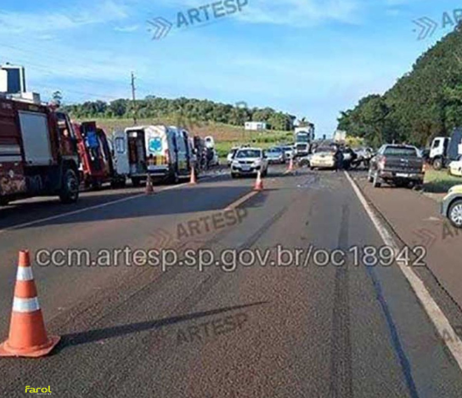 Polícia Rodoviária identifica motorista que provocou acidente envolvendo oito veículos na SP-255 