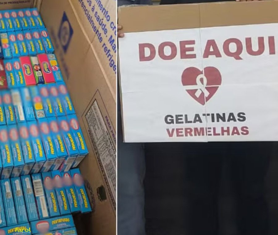 Bombeiros arrecadam gelatinas vermelhas para pacientes com câncer no interior de SP