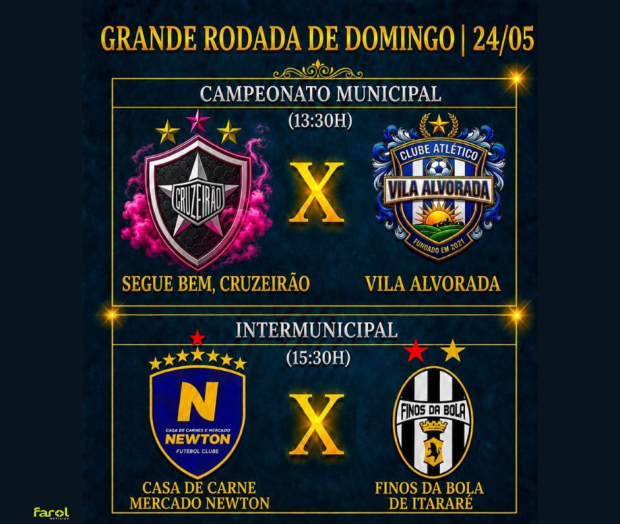 Campeonato Municipal e Intermunicipal terá nova rodada neste domingo, 24