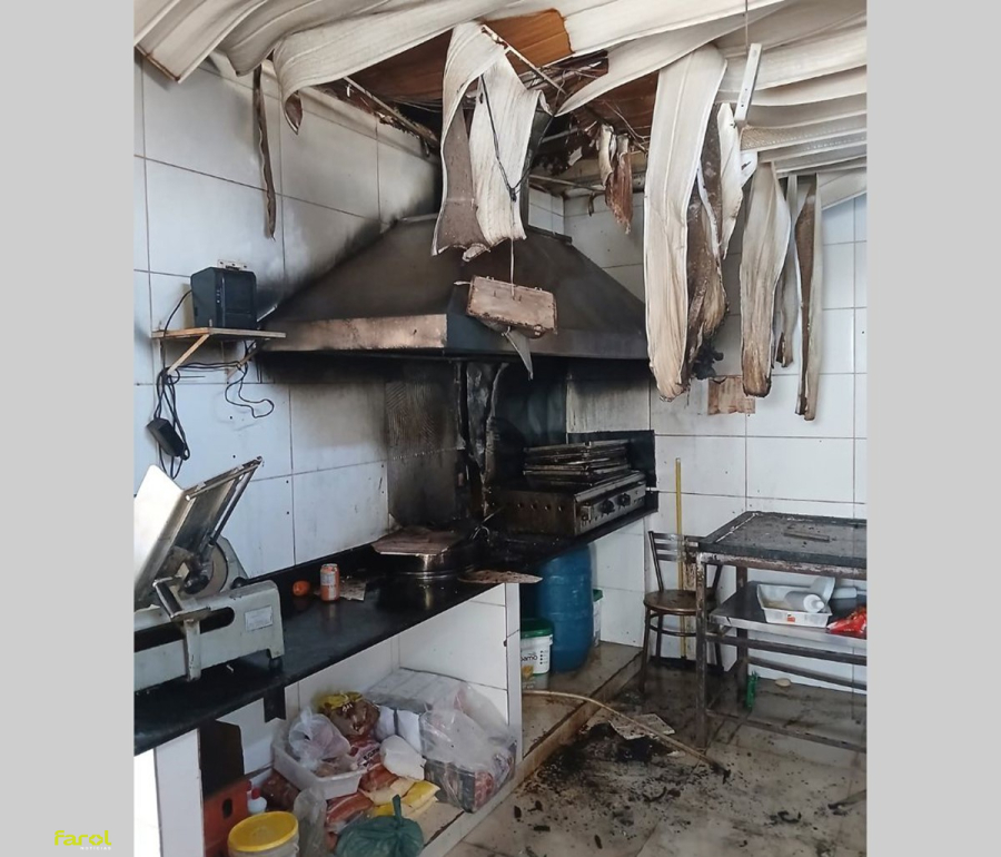 Defesa Civil atende princípio de incêndio em lanchonete 