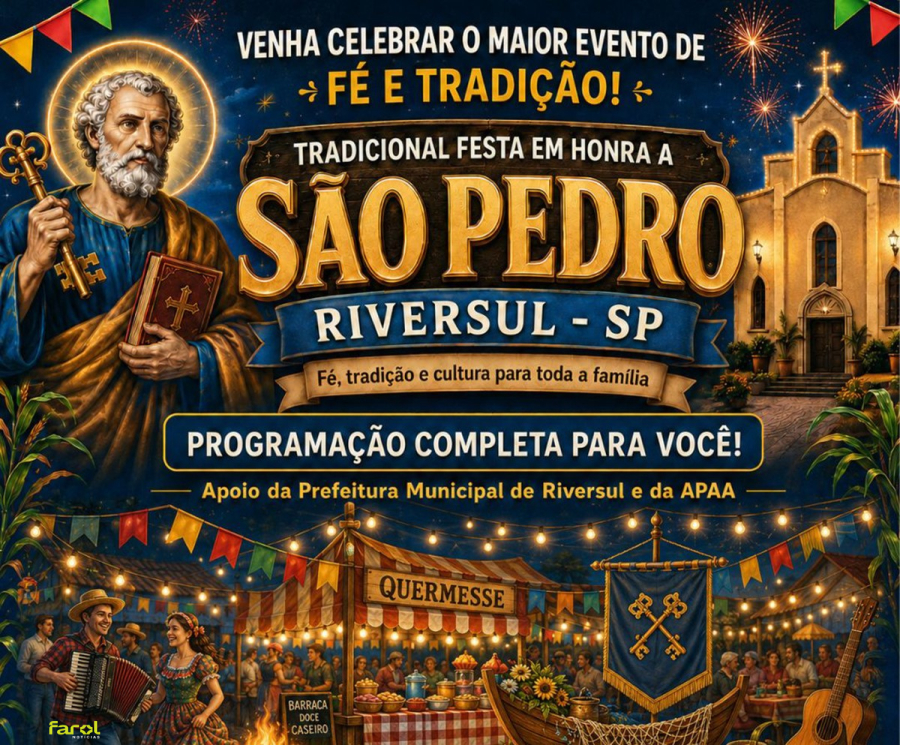 Município realiza tradicional Festa de São Pedro neste fim de semana com programação religiosa e cultural
