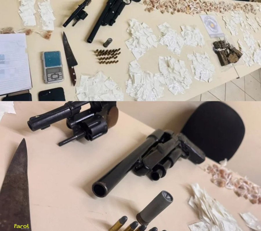 PM apreende drogas e armas e prende suspeito por tráfico 