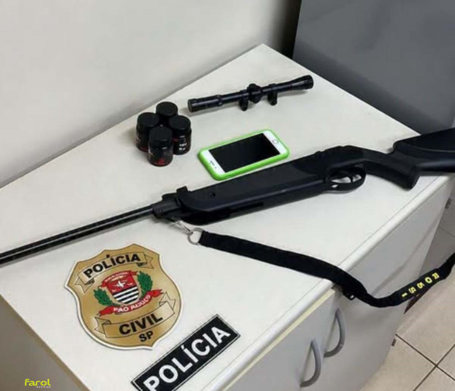 Polícia Civil apreende espingarda de pressão durante investigação de maus-tratos a animais 