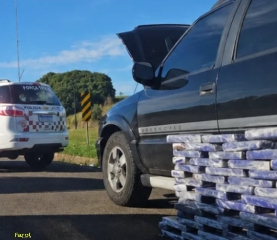 Caminhonete com casal e três filhos transportava 74 tijolos de maconha na Castello Branco; motorista é preso