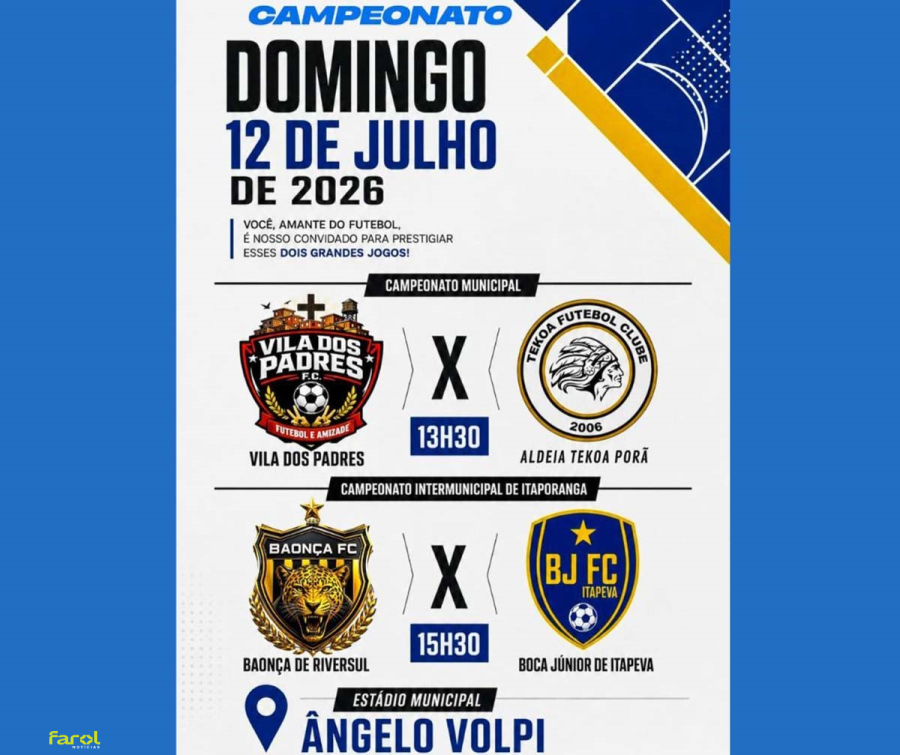 Campeonato Municipal e Intermunicipal tem nova rodada neste domingo, dia 12