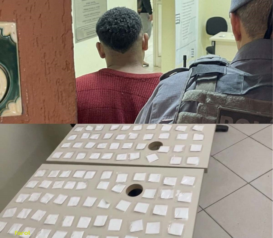 Denúncia de briga leva PM a prender procurado pela Justiça e apreender 400 porções de cocaína 