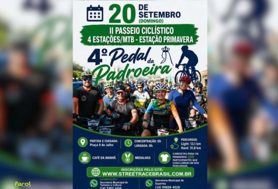 4º Pedal da Padroeira reúne ciclistas neste domingo 