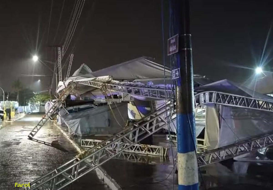 Chuva e vento de até 60 km/h afetam estrutura da Emapa e derrubam árvores em vários pontos da cidade