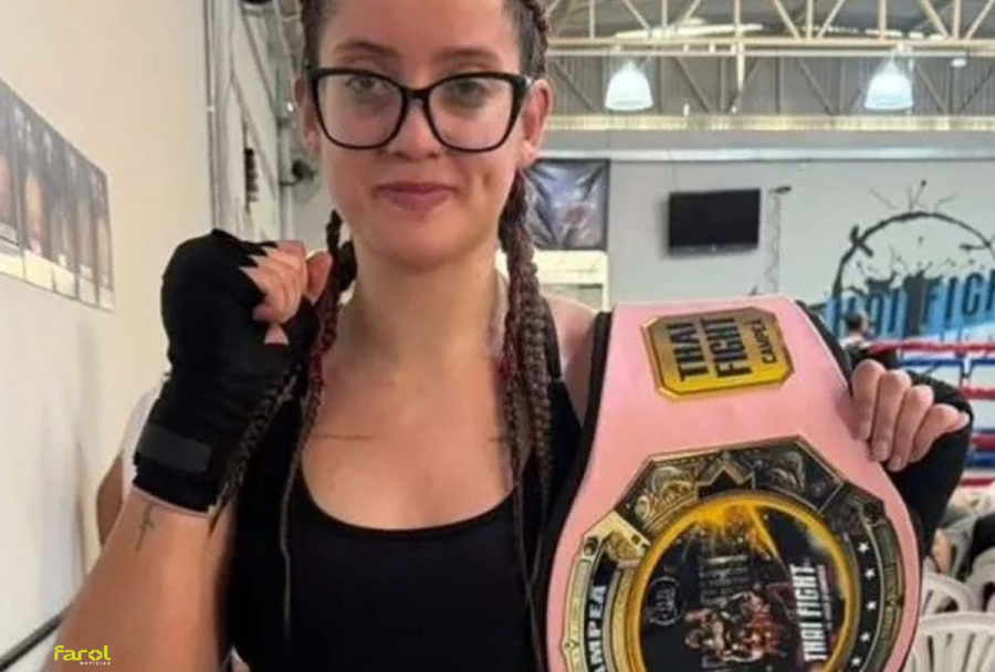 Karen Sara noucateia adversária e conquista cinturão de Muay Thai em Matão