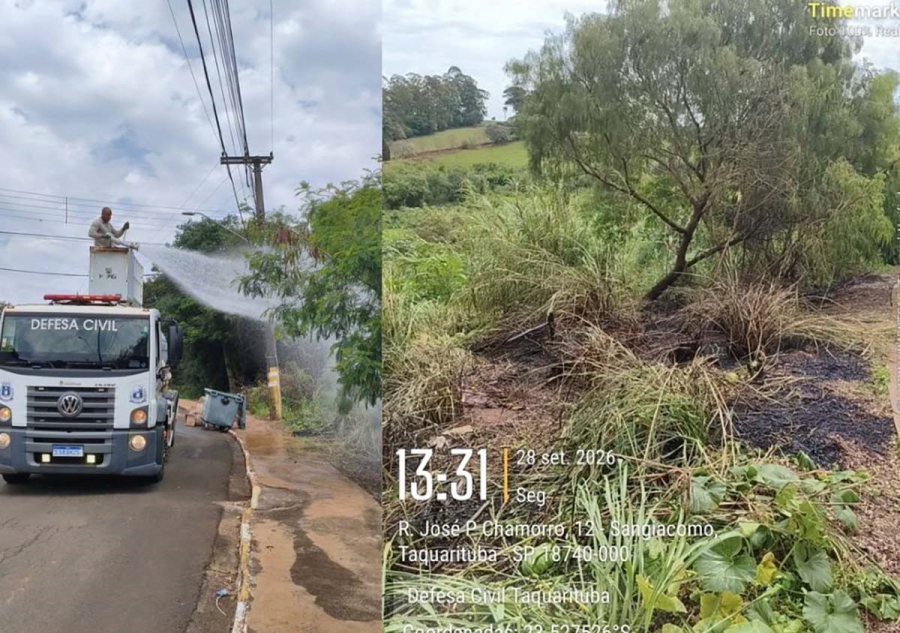 Incêndio é registrado próximo a caçamba de lixo no bairro Pasquale Sangiácomo