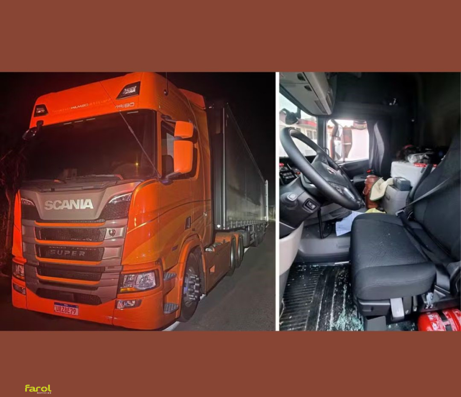 Casal é mantido refém durante roubo de carreta com 14 toneladas de alimentos 