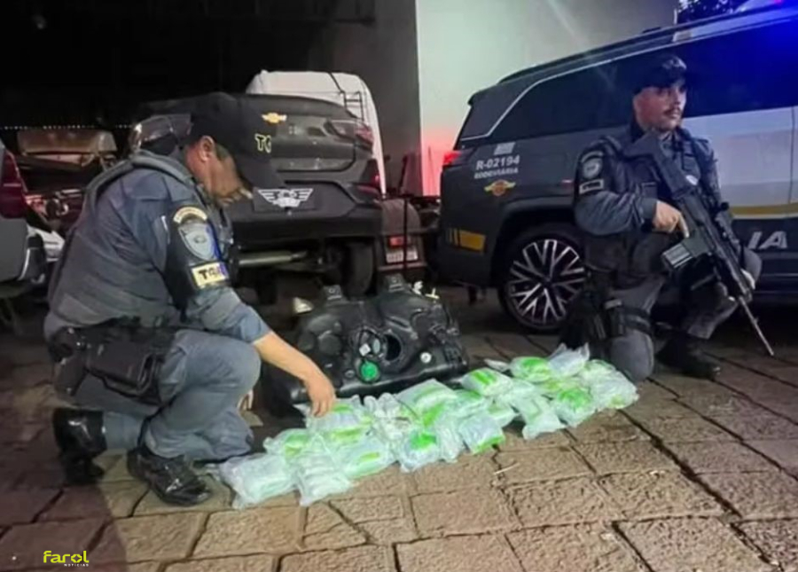 Polícia Rodoviária apreende 15 kg de droga escondidos em tanque de combustível 