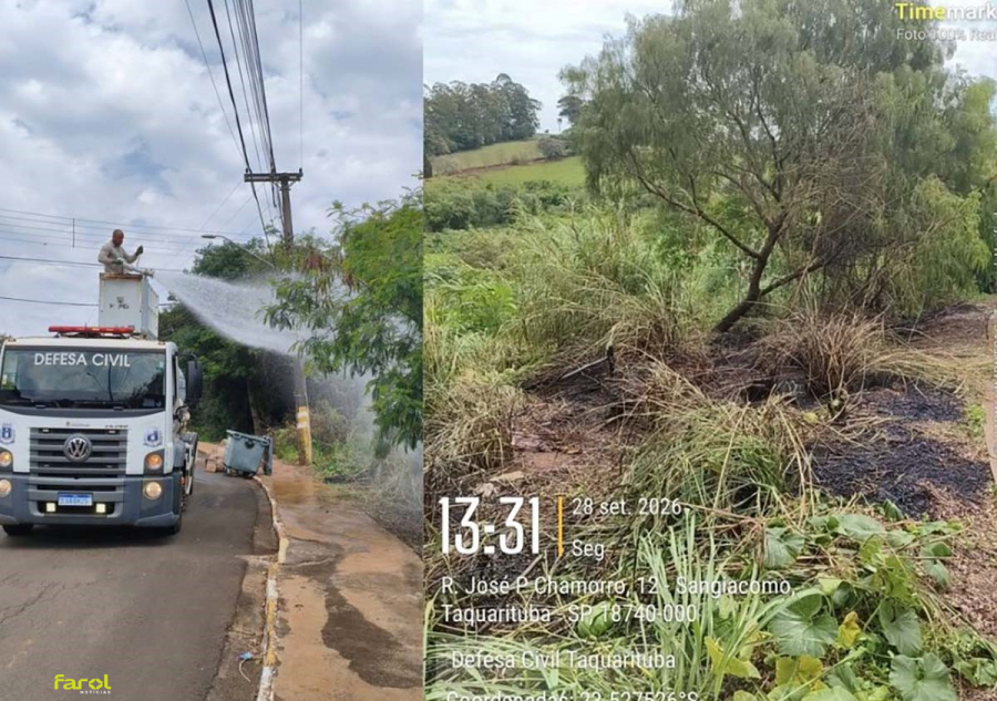 Incêndio é registrado próximo a caçamba de lixo no bairro Pasquale Sangiácomo