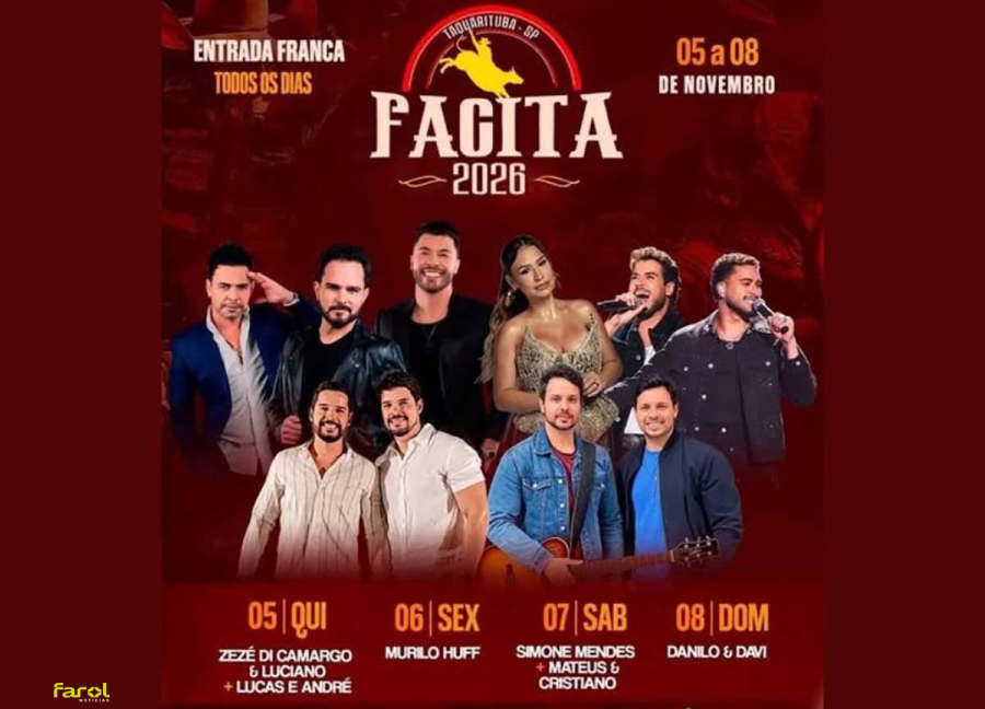 Taquarituba recebe grandes nomes da música sertaneja de 5 a 8 de novembro