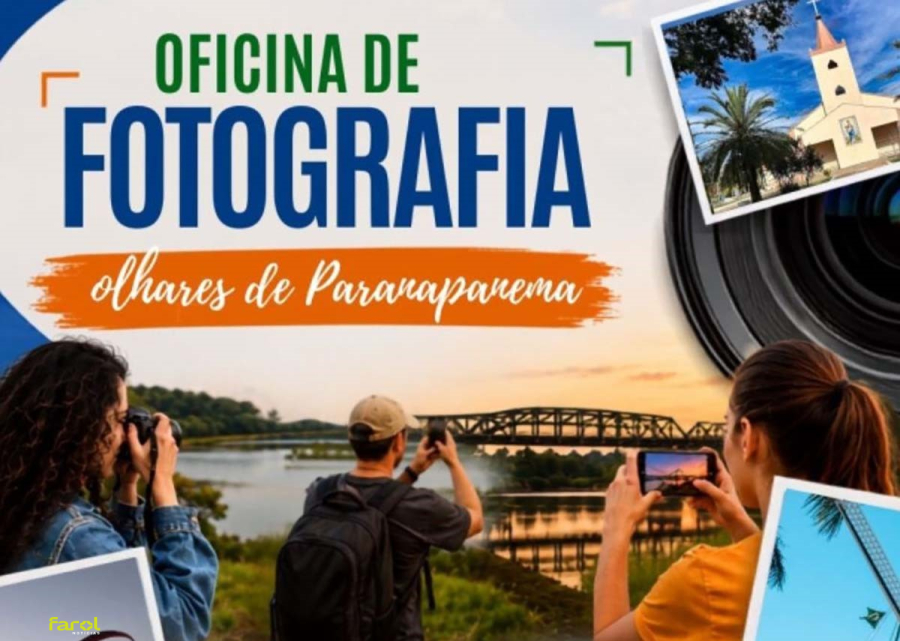 Oficina de Fotografia oferece formação gratuita em Paranapanema e Campos de Holambra